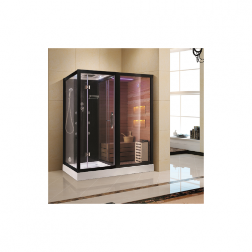 Комбинированная сауна 2в1 Ceruttispa ALBANO Nero-R Black 1800x1100x2230 фото 7