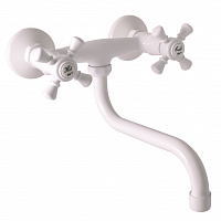 MK301.5/21B MORAVA RETRO - смеситель кухонный настенный, БЕЛЫЙ ГЛЯНЦЕВЫЙ RAV Slezak