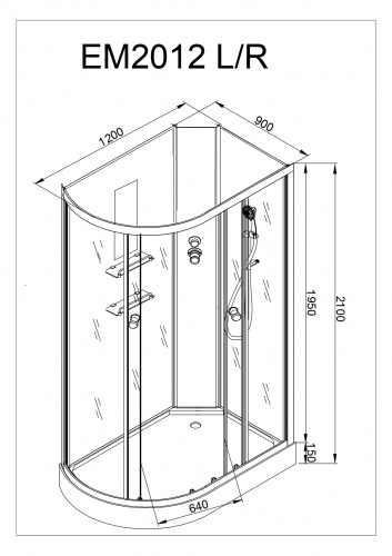 Душевая кабина AvaCan EM 2012 N R фото 16