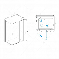 Душевой уголок RGW LE-44 (LE-04+Z-14) Прозрачное 1000x800