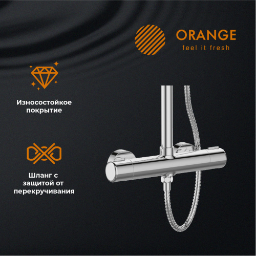 Душевая система Orange Thermo T02S3-912cr c термостатом, хром фото 15