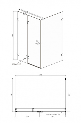 Душевое ограждение Ambassador Abner 10011103L (1200x800x2000), 1 место фото 9
