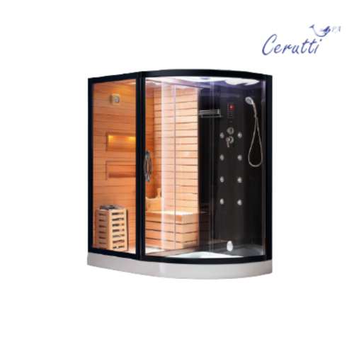 Комбинированная сауна 2в1 Ceruttispa LUGANO Nero-L Black 1800x1100x2230