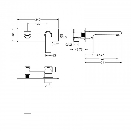 Смеситель для раковины встроенный Timo Anni (2771/03SM) черный фото 3