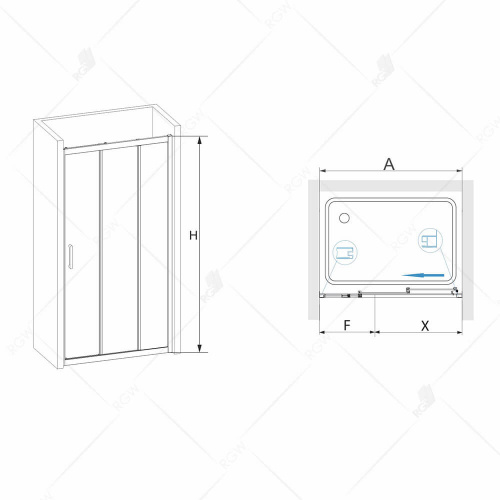 Душевая дверь RGW PA-13 Прозрачное 1000 фото 2