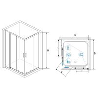 Душевой уголок RGW HO-42 (HO-31 + Z-41) Прозрачное 1000x1300