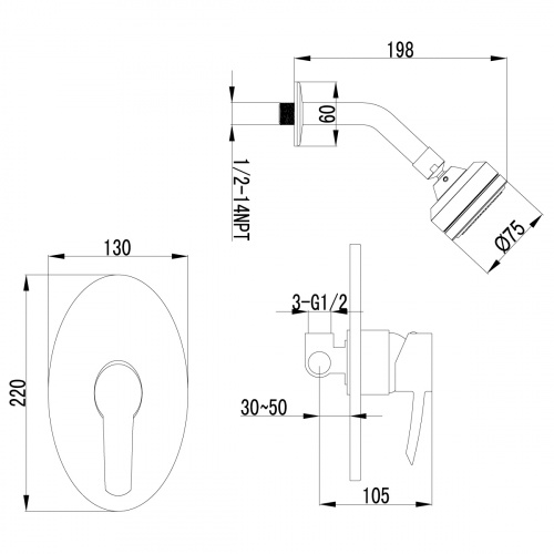 Смеситель для душа Lemark Atlantiss (LM3220C) фото 4