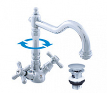 MK121.5/8 MORAVA RETRO - смеситель классический для умывальника и раковины, CLICK-CLACK RAV Slezak