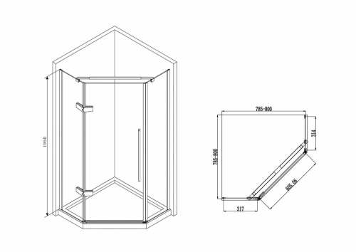 Душевой уголок ABBER Ewiges Wasser AG05080 фото 7
