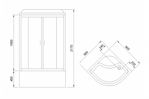 Душевая кабина  Royal Bath RB 90BK4-MM (матовое/матовое) фото 4