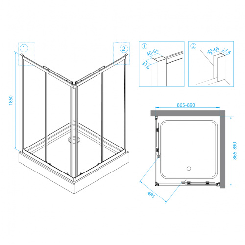 Душевой уголок RGW CL-32 Прозрачное 900x900 фото 3