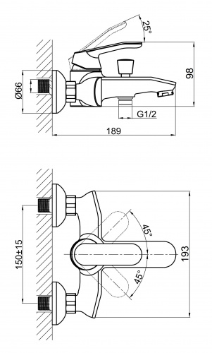 Смеситель для ванны D&K Venice Rialto (DA1063201) фото 6