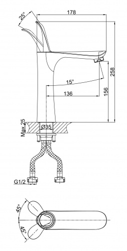 Смеситель для раковины D&K Venice Baciano (DA1032641) фото 2