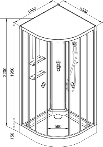 Душевая кабина AvaCan EM1510 N LED с гидромассажем фото 22
