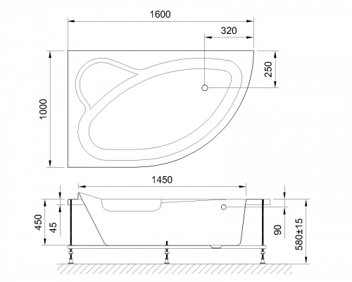 Гидромассажная ванна Royal Bath  ALPINE STANDART 160x100x58L фото 2