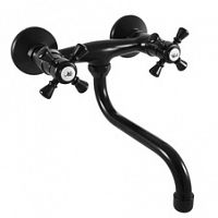 MK301.5/21CMAT MORAVA - смеситель кухонный настенный, ЧЕРНЫЙ МАТОВЫЙ RAV Slezak