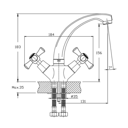 Смеситель для раковины Orange Classic M71-011cr фото 2