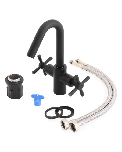 Смеситель для раковины Orange Mia M34-011b черный фото 7