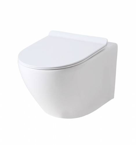 Унитаз подвесной Orange C07-100w безободковый, сиденье с микролифтом фото 4