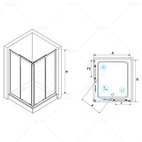 Душевой уголок RGW CL-42 Прозрачное 800x1200