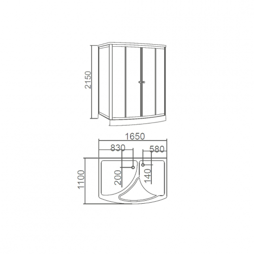 Комбинированная сауна 2в1 Ceruttispa LESINA-R 1650x1100x2150 мм фото 3