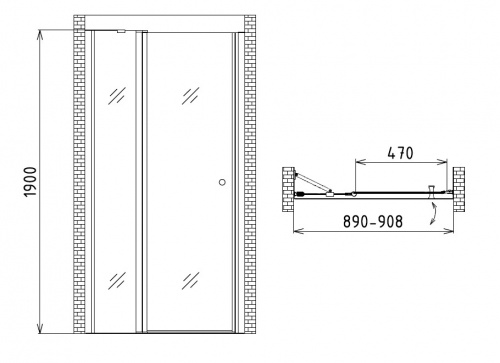 Душевая дверь Gemy New Rockcoco S03191B фото 5