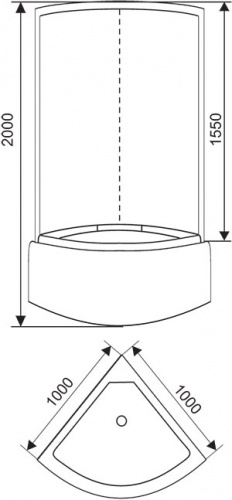 Душевой уголок Arcus  AS-302-10 (100*100*200) фото 3