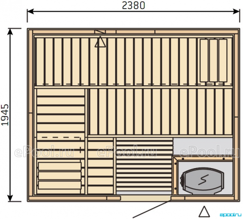 Финская сауна Harvia Variant с обшивкой из сосны S2520 фото 3