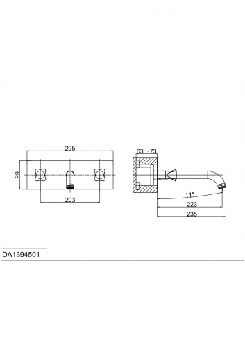 Смеситель для раковины встраиваемый D&K Hessen Grimm (DA1384401) фото 2