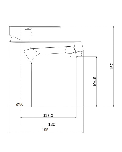 OneLife P07-021cr полимерный смеситель для раковины, хром фото 2
