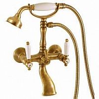 MK560.5/2Z MORAVA RETRO - смеситель классический для ванны с душем, ЦВЕТ ЗОЛОТО RAV Slezak