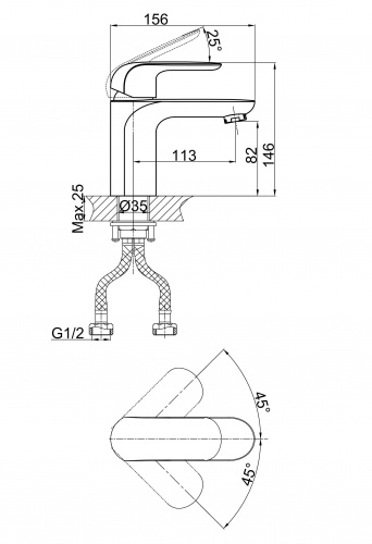 Смеситель для раковины D&K Venice Gondola (DA1022118) фото 2