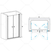 Душевая дверь RGW PA-04 Прозрачное 800