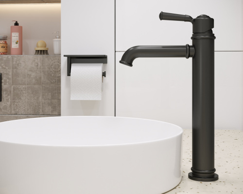 Смеситель для раковины-чаши Timo Arisa черный (5311/03F) фото 4