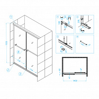 Душевая дверь RGW TO-10 Прозрачное 1400