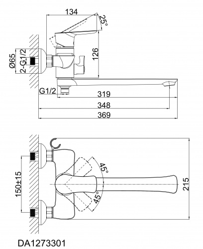 Смеситель для ванны D&K Rhein Reisling (DA1273301) фото 2