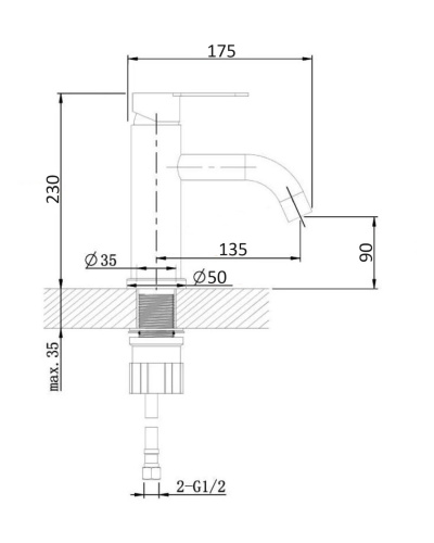 OneLife P99-020cr полимерный смеситель для раковины, хром фото 2