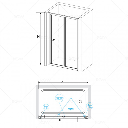 Душевая дверь RGW CL-21 Шиншилла 900 фото 2