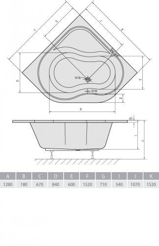 Акриловая ванна ALPEN Edera 152 фото 3