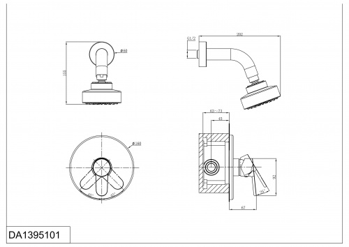 Смеситель для душа встраиваемый D&K Rhein Marx (DA1395101) фото 2