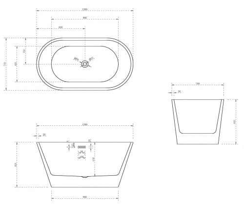 Акриловая ванна ABBER AB9203-1.3 фото 6