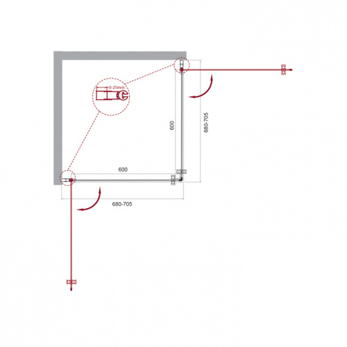 Душевой уголок BelBagno ETNA-A-2-70-C-Cr фото 2